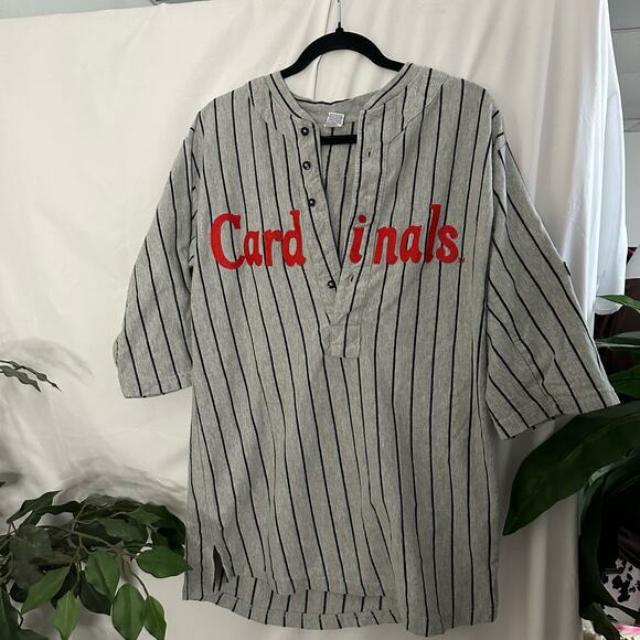 Vintage St. Louis Cardinals Baseball Jersey Tunic Stripe Gray - Picture 4 of 8
